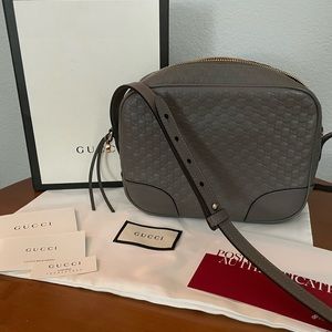 Grey Gucci Bree Microguccissima with Built in Wallet